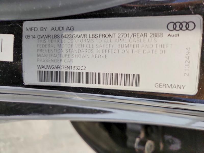 52135626 :رقم المزاد ، WAUWGAFC7EN163202 vin ، 2014 Audi A7 مزاد بيع