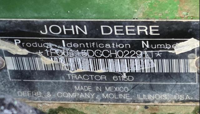 2012 John Deere Tractor მანქანა იყიდება აუქციონზე, vin: PO6115DCCH022911, აუქციონის ნომერი: 53095126