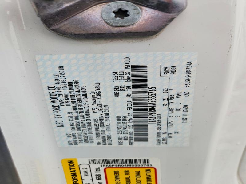 52451026 :رقم المزاد ، 1FA6P8R04M5555765 vin ، 2021 Ford Mustang مزاد بيع