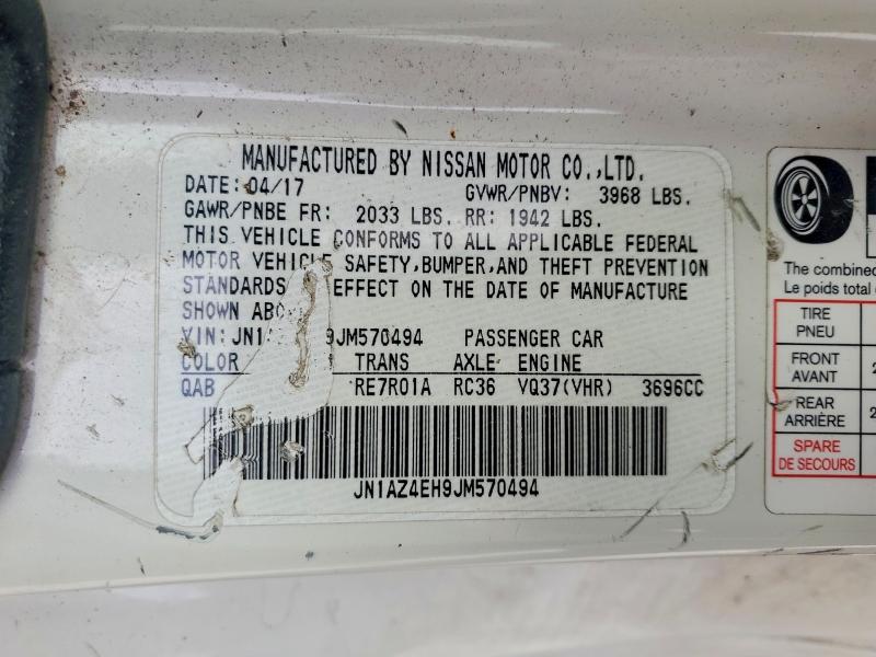 Auction sale of the 2018 Nissan 370z, vin: JN1AZ4EH9JM570494, lot number: 55146126