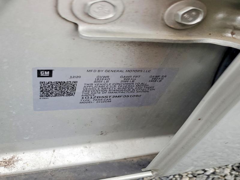 Продажа на аукционе авто 2021 Chevrolet Malibu, vin: 1G1ZB5ST3MF051090, номер лота: 54111296