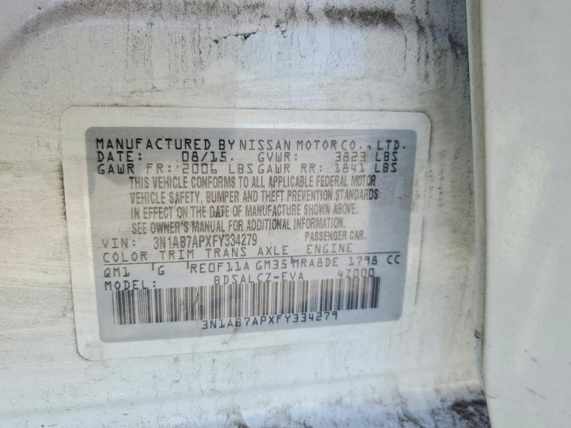 52221846 :رقم المزاد ، 3N1AB7APXFY334279 vin ، 2015 Nissan Sentra مزاد بيع