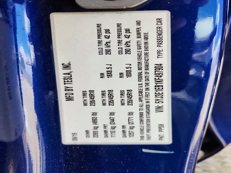 Aukcja sprzedaży 2019 Tesla Model 3, vin: 5YJ3E1EB1KF497904, numer aukcji: 55419526