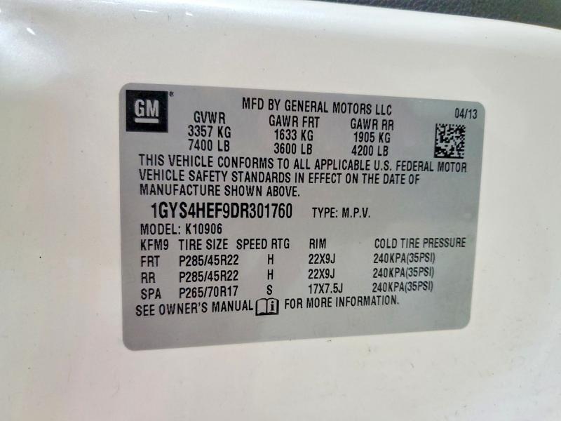 53693516 :رقم المزاد ، 1GYS4HEF9DR301760 vin ، 2013 Cadillac Escalade مزاد بيع