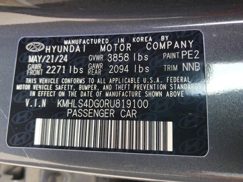 2024 Hyundai Elantra მანქანა იყიდება აუქციონზე, vin: KMHLS4DG0RU819100, აუქციონის ნომერი: 51499376