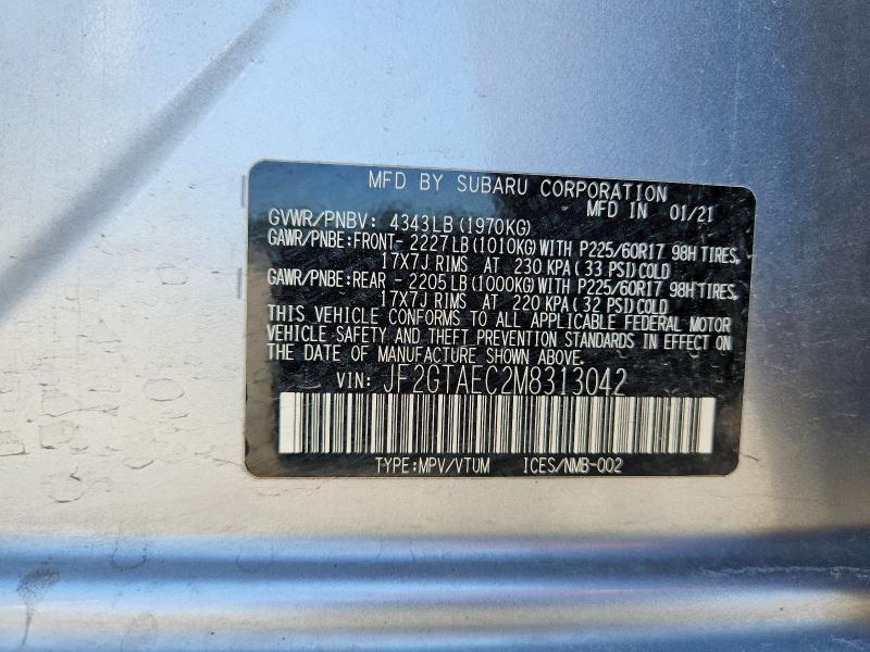 2021 Subaru Crosstrek მანქანა იყიდება აუქციონზე, vin: JF2GTAEC2M8313042, აუქციონის ნომერი: 53557196