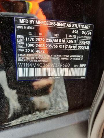 54449486 :رقم المزاد ، W1N4M4GB6RW379660 vin ، 2024 Mercedes-benz Glb مزاد بيع