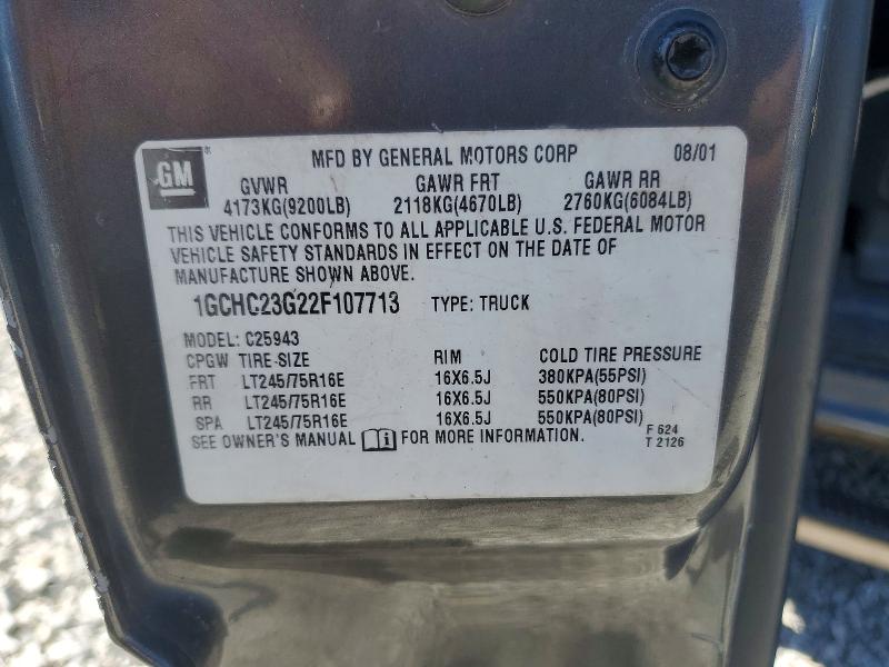 Aukcja sprzedaży 2002 Chevrolet Silverado, vin: 1GCHC23G22F107713, numer aukcji: 53669096
