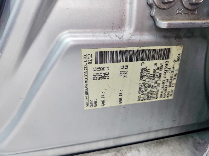 2012 Nissan Altima მანქანა იყიდება აუქციონზე, vin: 1N4AL2AP4CC240390, აუქციონის ნომერი: 52301096