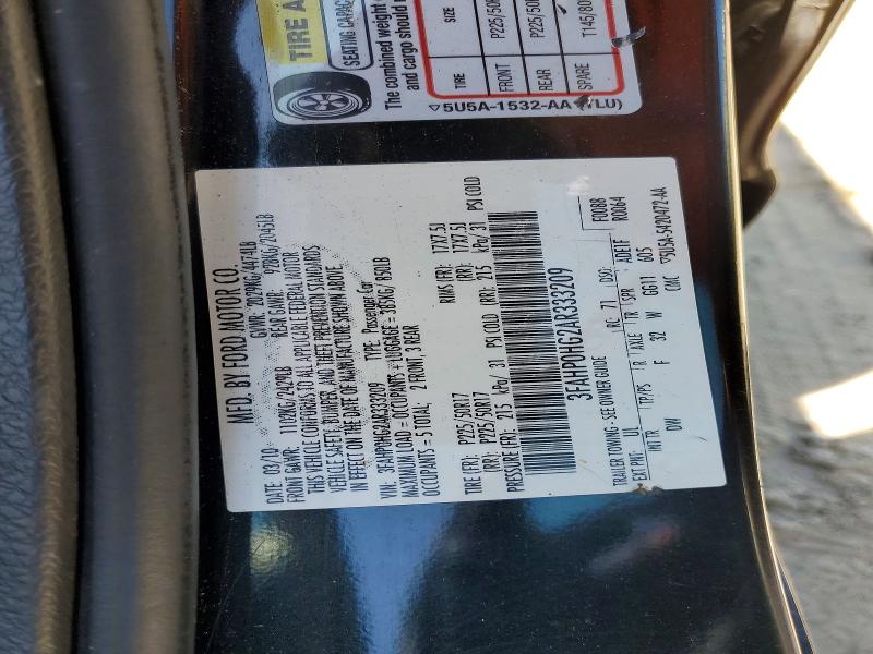 Продажа на аукционе авто 2010 Ford Fusion, vin: 3FAHP0HG2AR333209, номер лота: 52999806