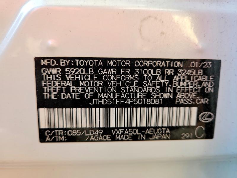 Продаж на аукціоні авто 2023 Lexus Ls 500, vin: JTHD51FF4P5018081, номер лоту: 55344346