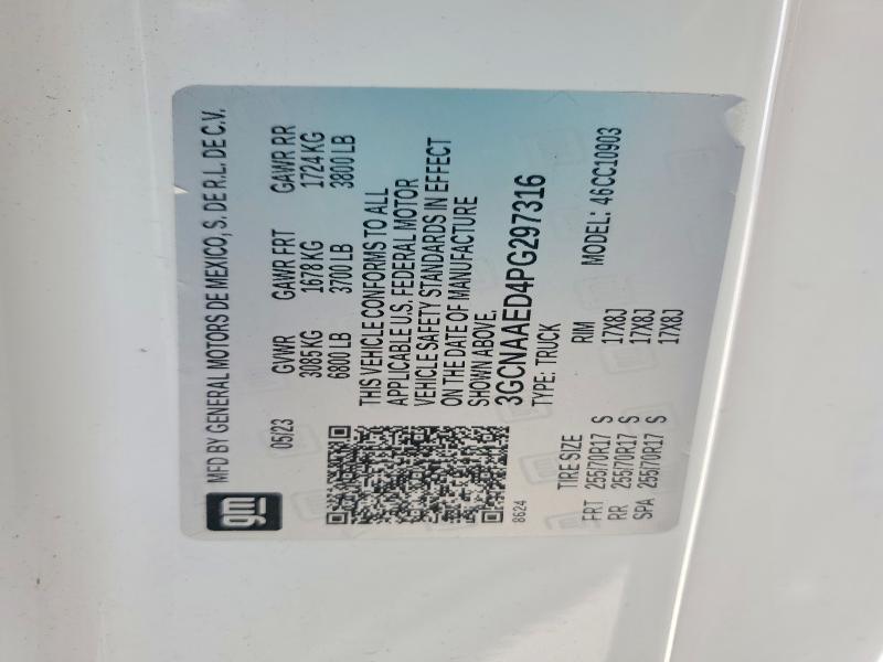 Aukcja sprzedaży 2023 Chevrolet Silverado, vin: 3GCNAAED4PG297316, numer aukcji: 55346296