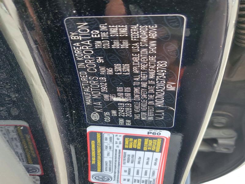 53961576 :رقم المزاد ، KNDJN2A2XG7349783 vin ، 2016 Kia Soul مزاد بيع