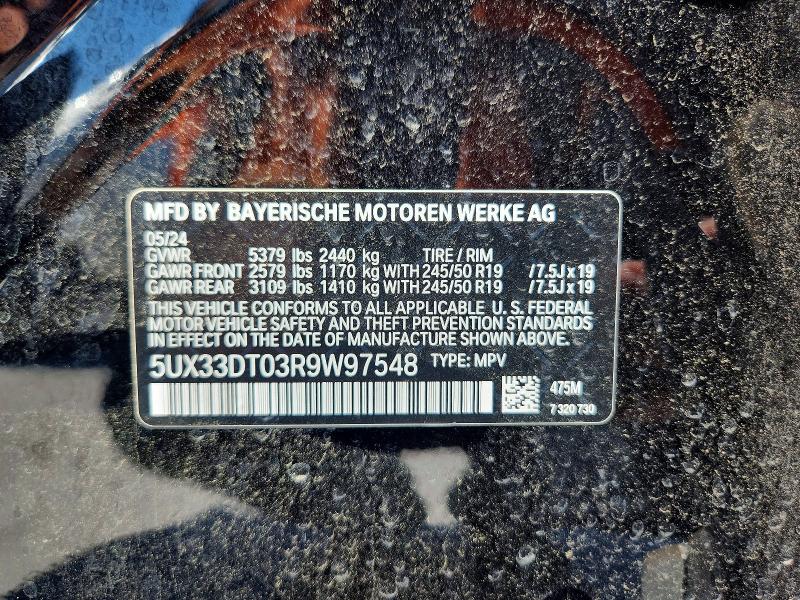 Aukcja sprzedaży 2024 Bmw X4, vin: 5UX33DT03R9W97548, numer aukcji: 53456806