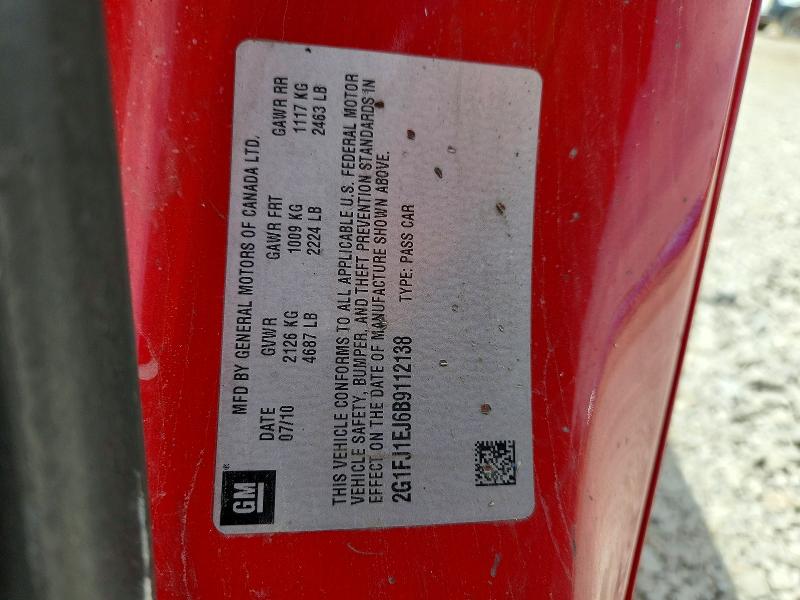 Aukcja sprzedaży 2011 Chevrolet Camaro, vin: 2G1FJ1EJ6B9112138, numer aukcji: 52586606