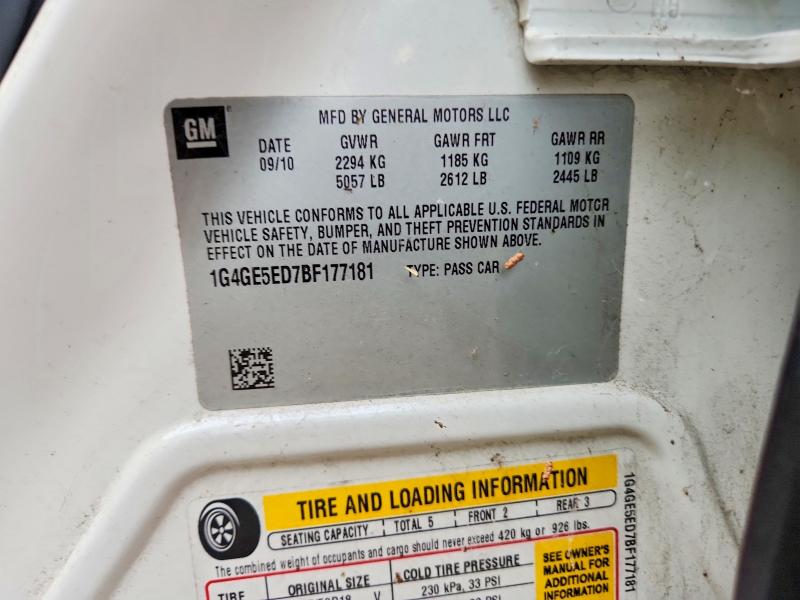 2011 Buick Lacrosse მანქანა იყიდება აუქციონზე, vin: 1G4GE5ED7BF177181, აუქციონის ნომერი: 52760006