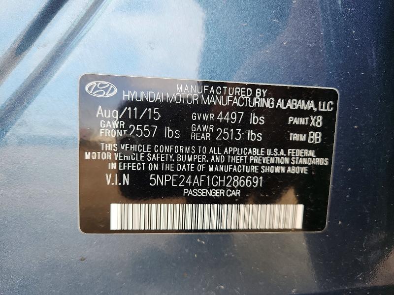 Продаж на аукціоні авто 2016 Hyundai Sonata, vin: 5NPE24AF1GH286691, номер лоту: 54512356