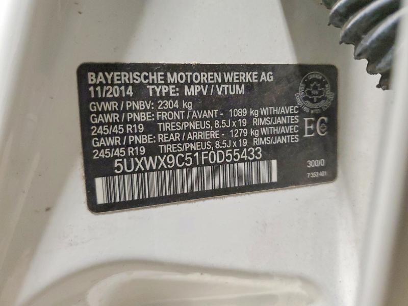 Продаж на аукціоні авто 2015 Bmw X3, vin: 5UXWX9C51F0D55433, номер лоту: 52814296