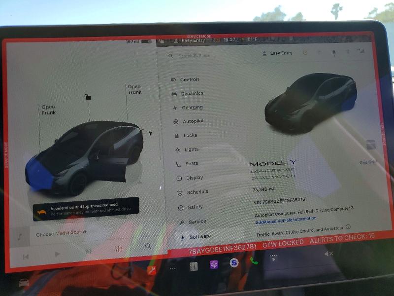2022 Tesla Model Y მანქანა იყიდება აუქციონზე, vin: 7SAYGDEE1NF362781, აუქციონის ნომერი: 53596856