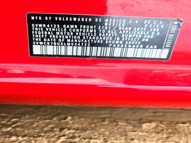 2020 Volkswagen Jetta მანქანა იყიდება აუქციონზე, vin: 3VWCB7BUXLM034722, აუქციონის ნომერი: 54466426