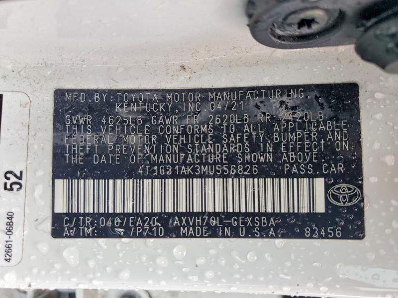Aukcja sprzedaży 2021 Toyota Camry, vin: 4T1G31AK3MU556826, numer aukcji: 54084356