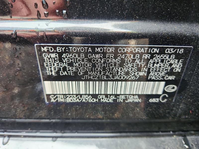 52463016 :رقم المزاد ، JTHCZ1BL3JA009267 vin ، 2018 Lexus Gs 350 مزاد بيع