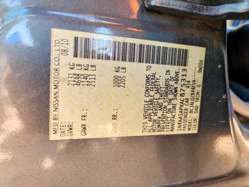 Aukcja sprzedaży 2010 Nissan Maxima, vin: 1N4AA5APXAC875313, numer aukcji: 54515106