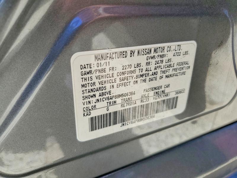 Продаж на аукціоні авто 2011 Infiniti G37 Sedan, vin: JN1CV6AP8BM506364, номер лоту: 54429366