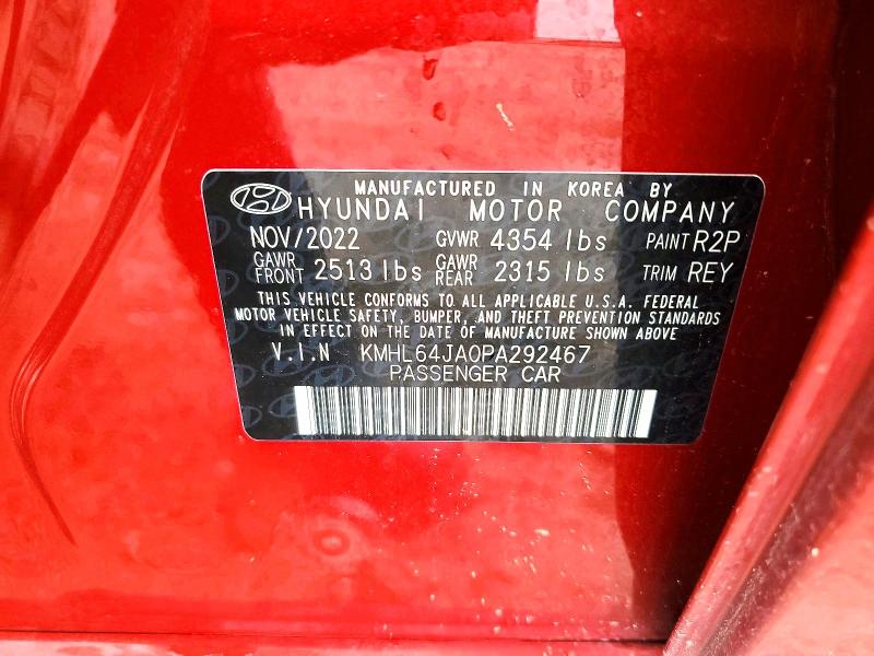 Продажа на аукционе авто 2023 Hyundai Sonata, vin: KMHL64JA0PA292467, номер лота: 54875926