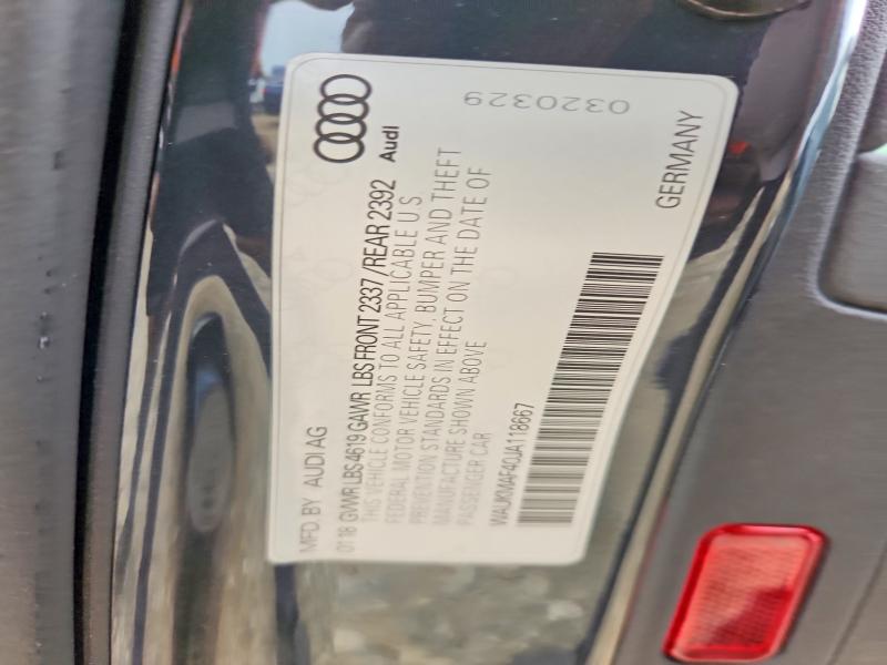 Продаж на аукціоні авто 2018 Audi A4, vin: WAUKMAF40JA118667, номер лоту: 52501276