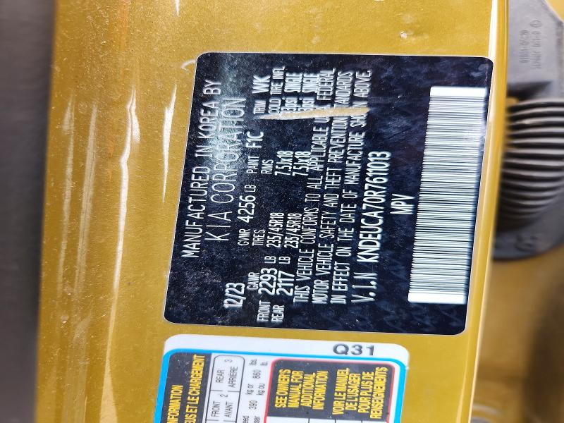 53138676 :رقم المزاد ، KNDEUCA70R7611013 vin ، 2024 Kia Seltos مزاد بيع