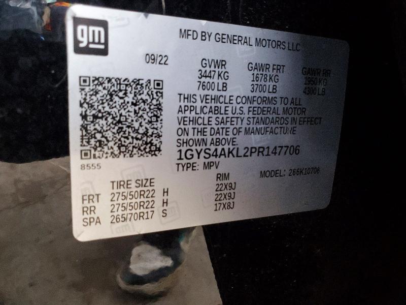 54903516 :رقم المزاد ، 1GYS4AKL2PR147706 vin ، 2023 Cadillac Escalade مزاد بيع