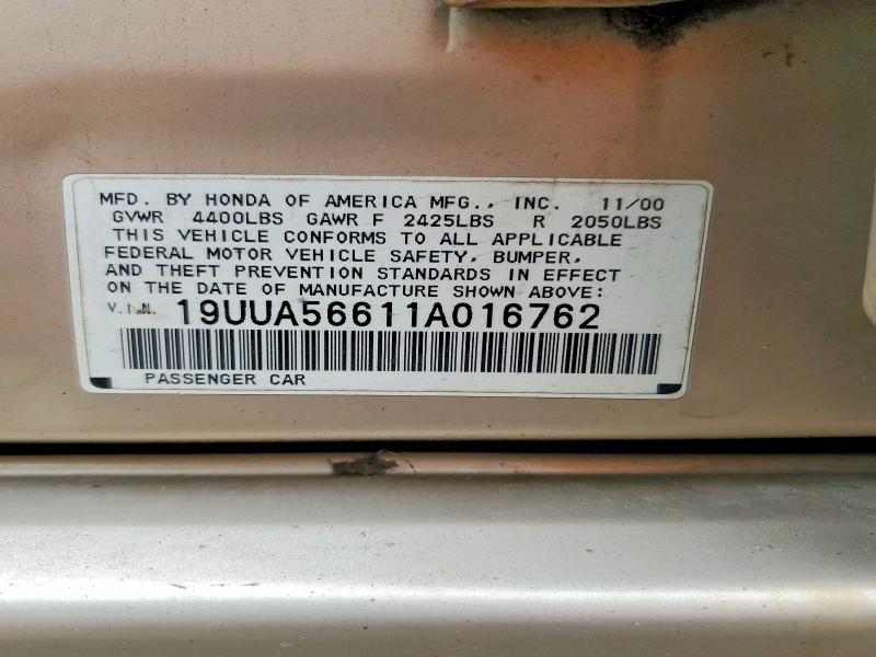 Продаж на аукціоні авто 2001 Acura 3.2tl, vin: 19UUA56611A016762, номер лоту: 54680236