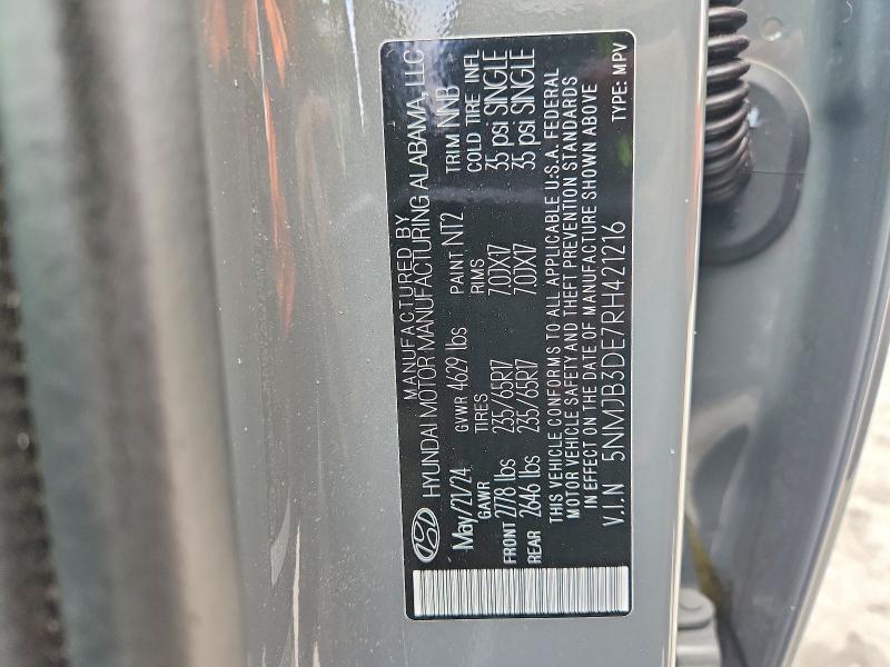 2024 Hyundai Tucson მანქანა იყიდება აუქციონზე, vin: 5NMJB3DE7RH421216, აუქციონის ნომერი: 52385196
