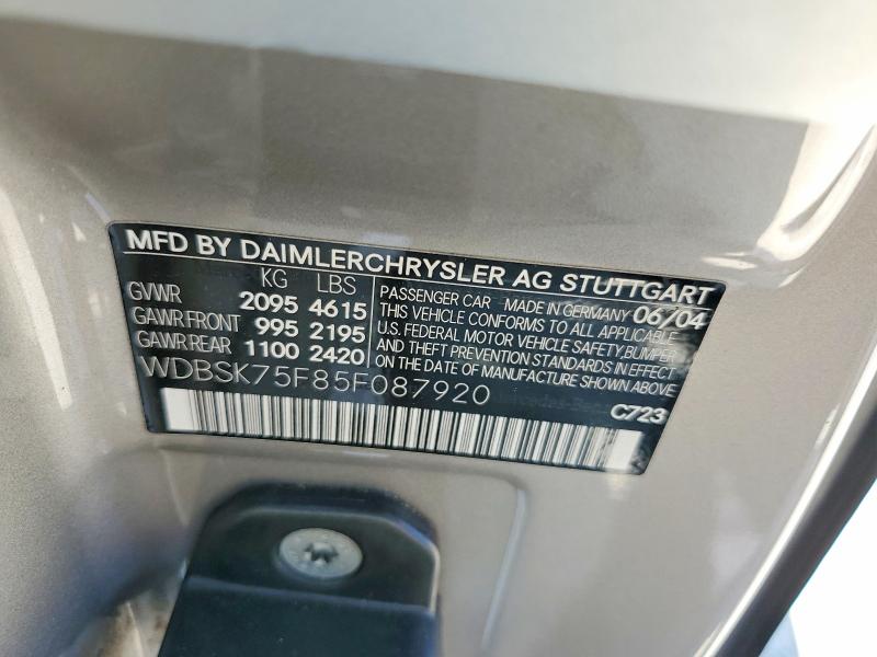 Продажа на аукционе авто 2005 Mercedes-benz Sl, vin: WDBSK75F85F087920, номер лота: 52524086