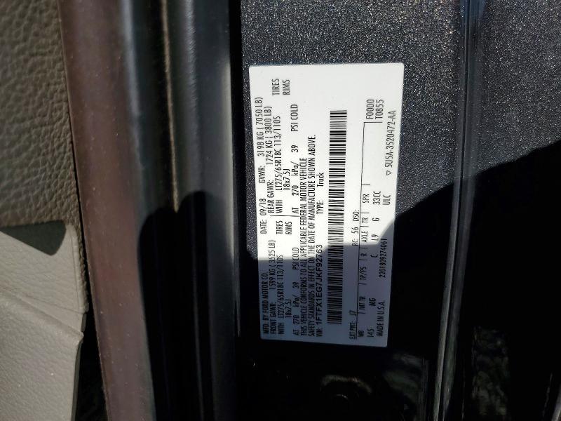 Auction sale of the 2018 Ford F150, vin: 1FTFX1EG7JKF92763, lot number: 52431116