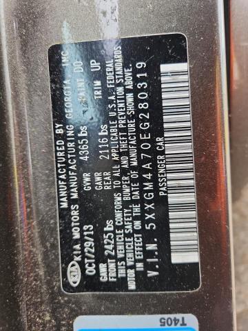 2014 Kia Optima მანქანა იყიდება აუქციონზე, vin: 5XXGM4A70EG280319, აუქციონის ნომერი: 52609806