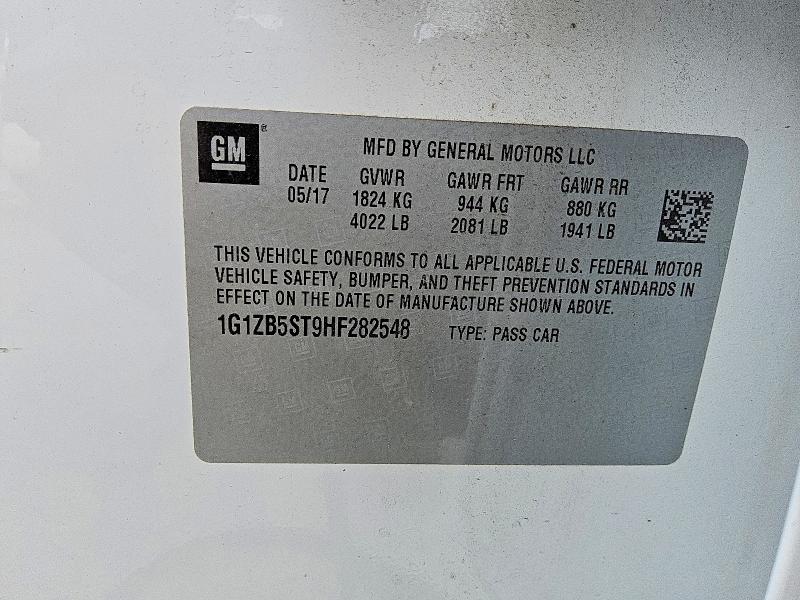 Продажа на аукционе авто 2017 Chevrolet Malibu, vin: 1G1ZB5ST9HF282548, номер лота: 53474836