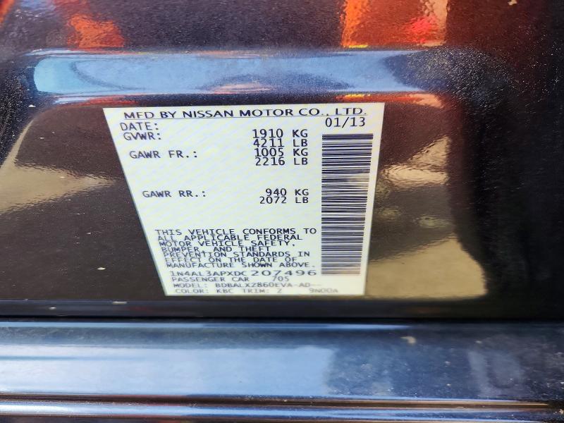Продаж на аукціоні авто 2013 Nissan Altima, vin: 1N4AL3APXDC207496, номер лоту: 53547576