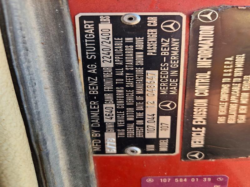 Продаж на аукціоні авто 1978 Mercedes Benz 450, vin: 10704412048647, номер лоту: 52580846
