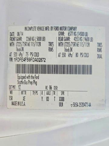 54928356 :رقم المزاد ، 1FDFE4FS9FDA02872 vin ، 2015 Ford Econoline مزاد بيع
