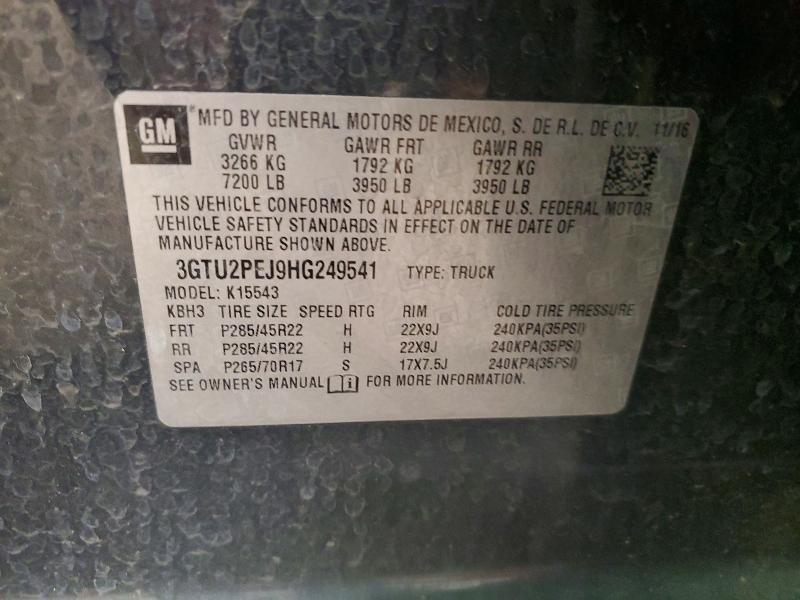 Продаж на аукціоні авто 2017 Gmc Sierra, vin: 3GTU2PEJ9HG249541, номер лоту: 52807226