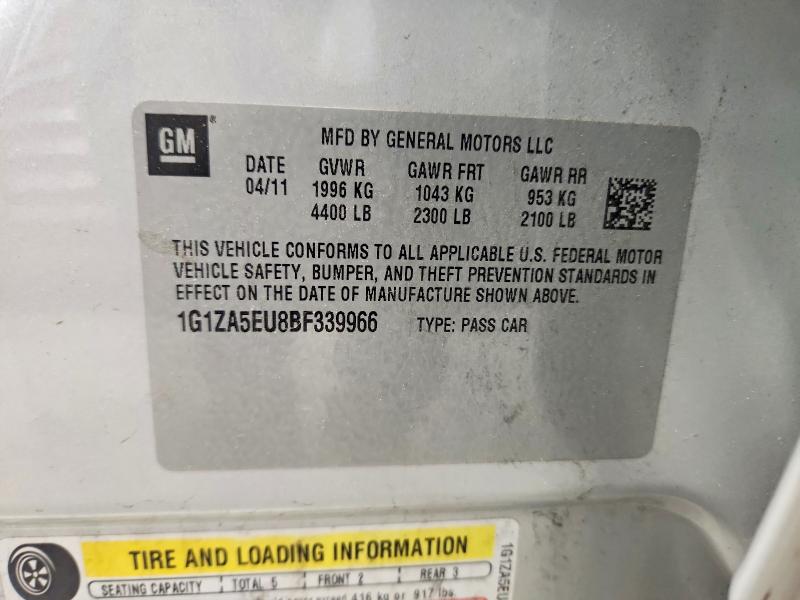 2011 Chevrolet Malibu მანქანა იყიდება აუქციონზე, vin: 1G1ZA5EU8BF339966, აუქციონის ნომერი: 54522946