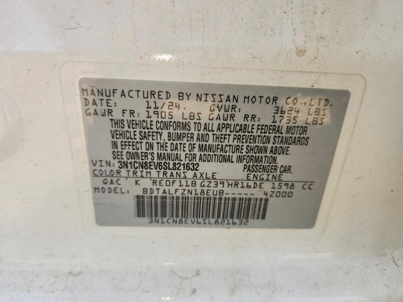 Продажа на аукционе авто 2025 Nissan Versa, vin: 3N1CN8EV6SL821632, номер лота: 55083176