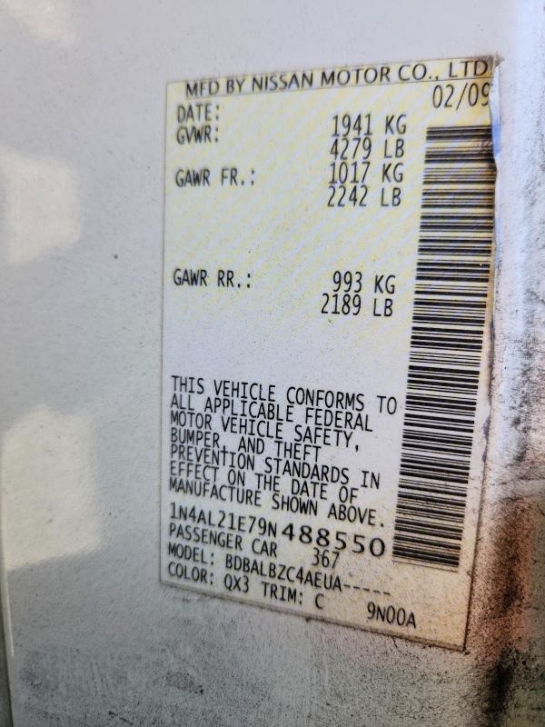 Продаж на аукціоні авто 2009 Nissan Altima, vin: 1N4AL21E79N488550, номер лоту: 53271066