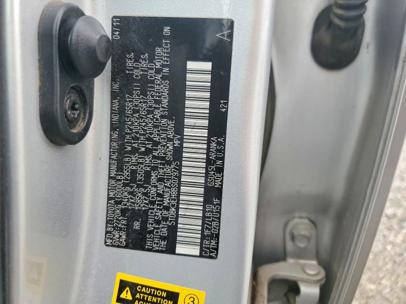 Aukcja sprzedaży 2011 Toyota Highlander, vin: 5TDBK3EH8BS079775, numer aukcji: 54973526