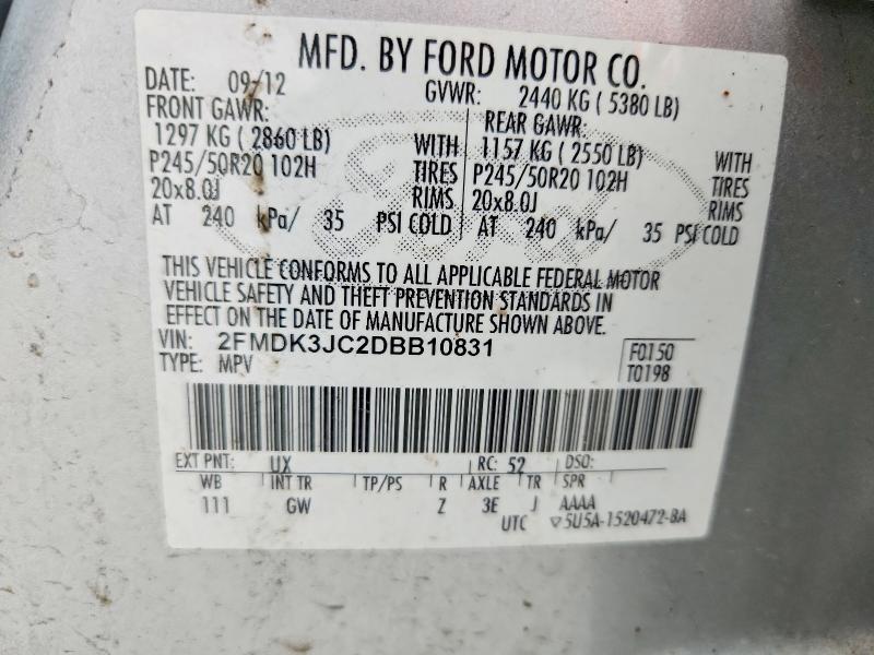 Aukcja sprzedaży 2013 Ford Edge, vin: 2FMDK3JC2DBB10831, numer aukcji: 52945166