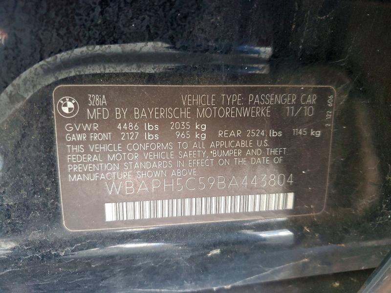 Aukcja sprzedaży 2011 Bmw 328, vin: WBAPH5C59BA443804, numer aukcji: 51684326