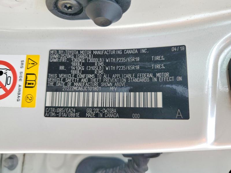 2018 Lexus Rx 350 მანქანა იყიდება აუქციონზე, vin: 2T2ZZMCA6JC101801, აუქციონის ნომერი: 53344456