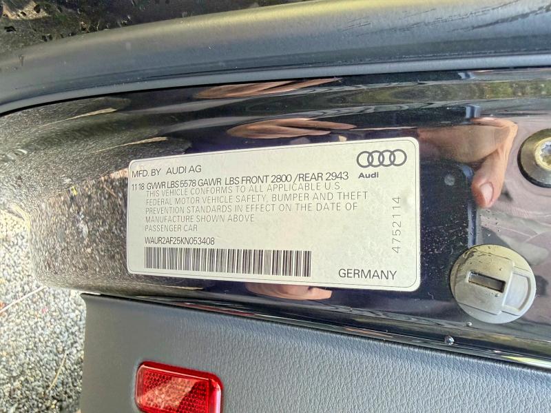 Aukcja sprzedaży 2019 Audi A7, vin: WAUR2AF25KN053408, numer aukcji: 53651056